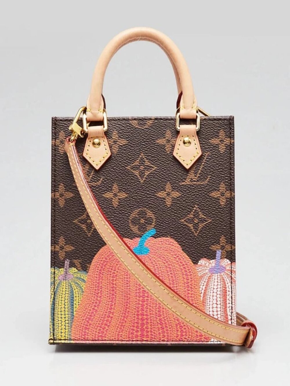 Louis Vuitton x YK Monogram Canvas Pumpkin Petit Sac Plat Bag - Picture 1 of 11
